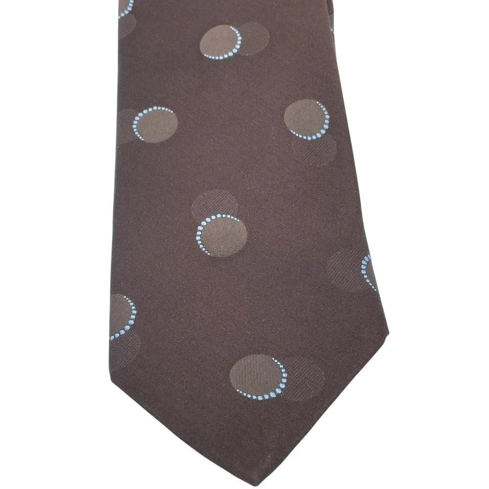 Italo Ferretti Mens Brown W/Circles‎ Handmade100% Silk Tie (TC12) NW/OTs